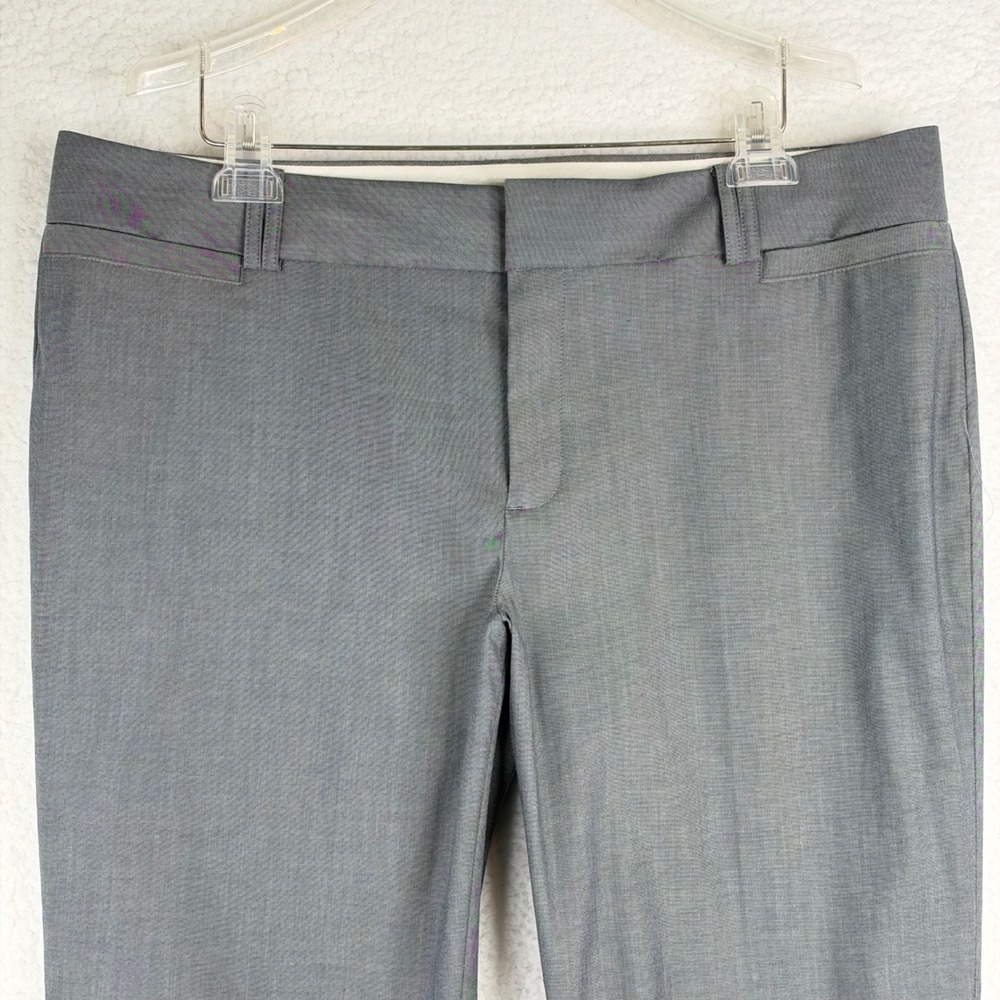 Banana Republic Martin Fit Gray Stretch Cuffed Straight Leg Dress Pants Women 16